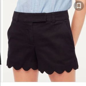 NWT-Rare! J. Crew Mercantile Linen Scalloped Shorts Black 8